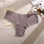 5 unids/set de bragas de algodón para mujer, ropa interior íntima de encaje Floral, bragas de encaje de retales a la moda, calzoncillos suaves para mujer, lencería S - XL - VibraStore