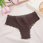 5 unids/set de bragas de algodón para mujer, ropa interior íntima de encaje Floral, bragas de encaje de retales a la moda, calzoncillos suaves para mujer, lencería S - XL - VibraStore