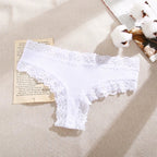 5 unids/set de bragas de algodón para mujer, ropa interior íntima de encaje Floral, bragas de encaje de retales a la moda, calzoncillos suaves para mujer, lencería S - XL - VibraStore