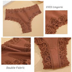 5 unids/set de bragas de algodón sin costuras de encaje para mujer, pantalones brasileños sexis, ropa interior transpirable acanalada para niñas, lencería suave de talla grande S - XL - VibraStore