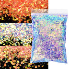 50 g/bolsa de lentejuelas hexagonales mixtas para uñas, copos holográficos gruesos para maquillaje corporal/ojos/cara, decoraciones de manicura brillantes * & - VibraStore
