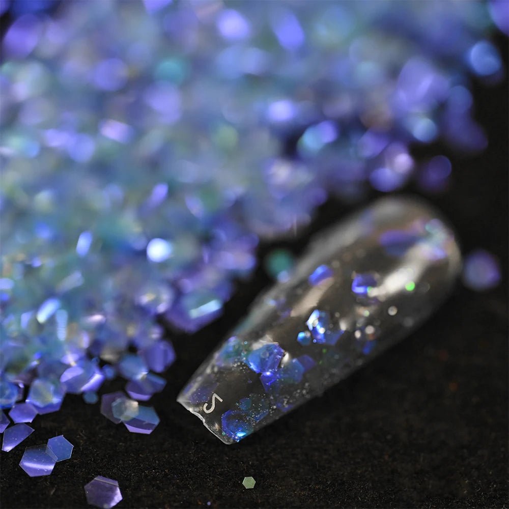 50 g/bolsa de lentejuelas hexagonales mixtas para uñas, copos holográficos gruesos para maquillaje corporal/ojos/cara, decoraciones de manicura brillantes * & - VibraStore