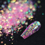 50 g/bolsa de lentejuelas hexagonales mixtas para uñas, copos holográficos gruesos para maquillaje corporal/ojos/cara, decoraciones de manicura brillantes * & - VibraStore