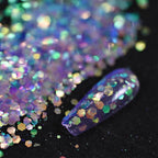 50 g/bolsa de lentejuelas hexagonales mixtas para uñas, copos holográficos gruesos para maquillaje corporal/ojos/cara, decoraciones de manicura brillantes * & - VibraStore