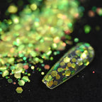 50 g/bolsa de lentejuelas hexagonales mixtas para uñas, copos holográficos gruesos para maquillaje corporal/ojos/cara, decoraciones de manicura brillantes * & - VibraStore