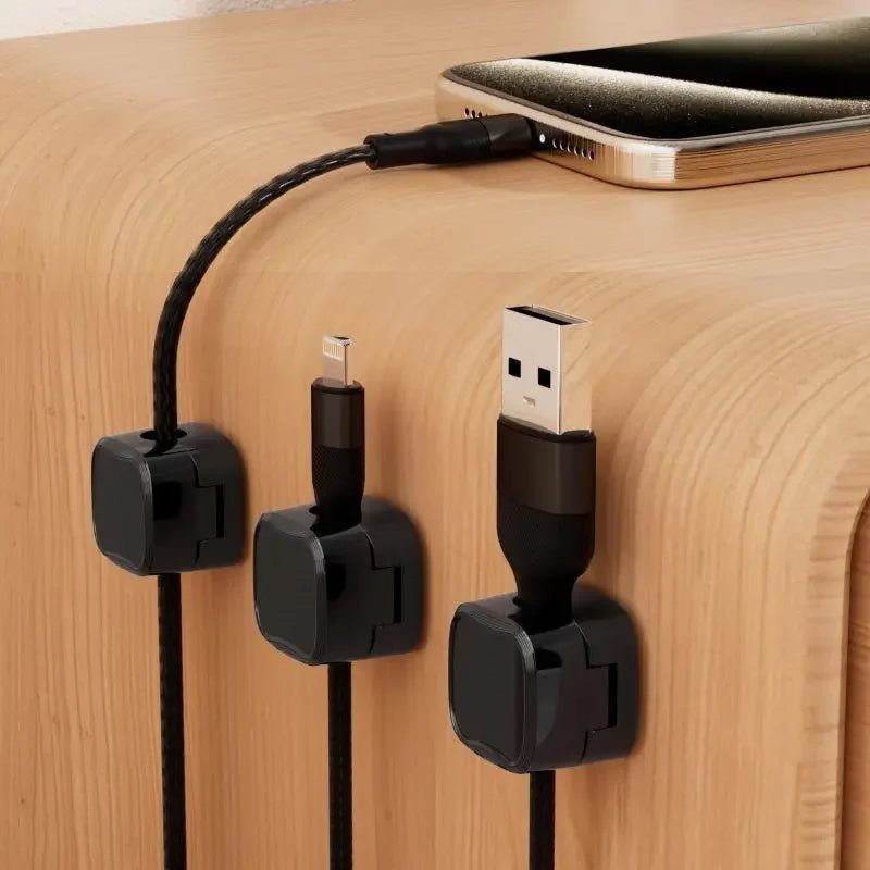 5/10 PCS Magnetic Cable Clips Cable Smooth Adjustable Cord Holder Under Desk Cable Management Wire Keeper Cable Organizer Holder - VibraStore