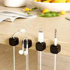 5/10 PCS Magnetic Cable Clips Cable Smooth Adjustable Cord Holder Under Desk Cable Management Wire Keeper Cable Organizer Holder - VibraStore