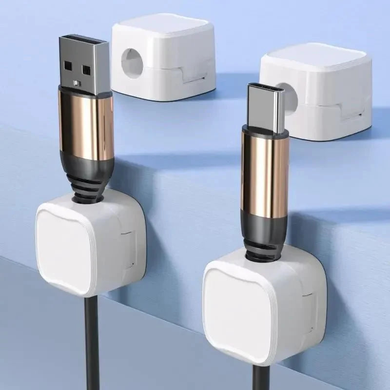 5/10 PCS Magnetic Cable Clips Cable Smooth Adjustable Cord Holder Under Desk Cable Management Wire Keeper Cable Organizer Holder - VibraStore