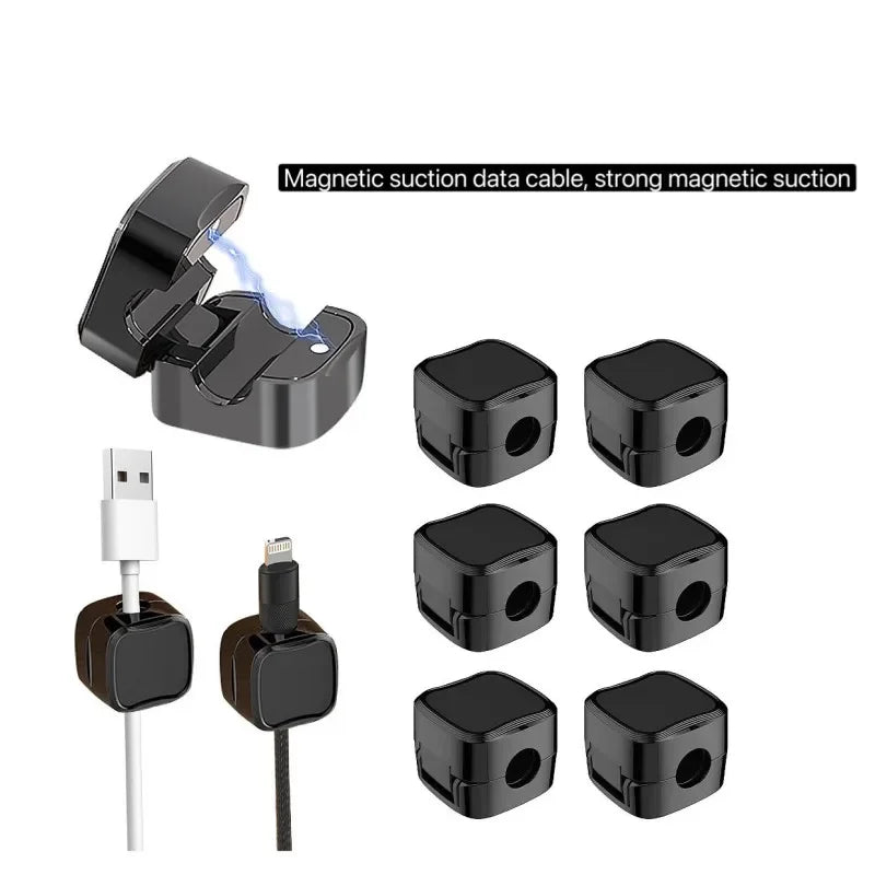 5/10 PCS Magnetic Cable Clips Cable Smooth Adjustable Cord Holder Under Desk Cable Management Wire Keeper Cable Organizer Holder - VibraStore