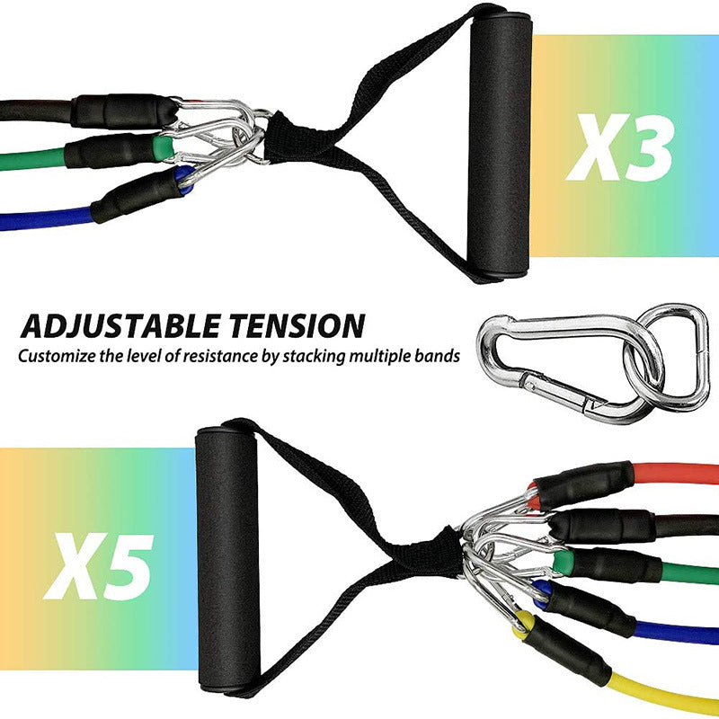 TPE 11-Piece Fitness Equipment Resistance Band Set