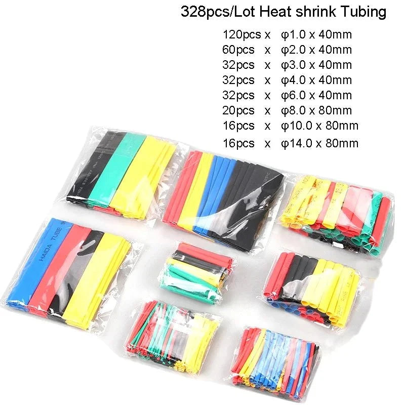 530/127pcs Heat Shrink Tubing Sleeves Polyolefin Set 2:1 Shrink Ratio for Wires Cables Multicolor Sleeves - VibraStore