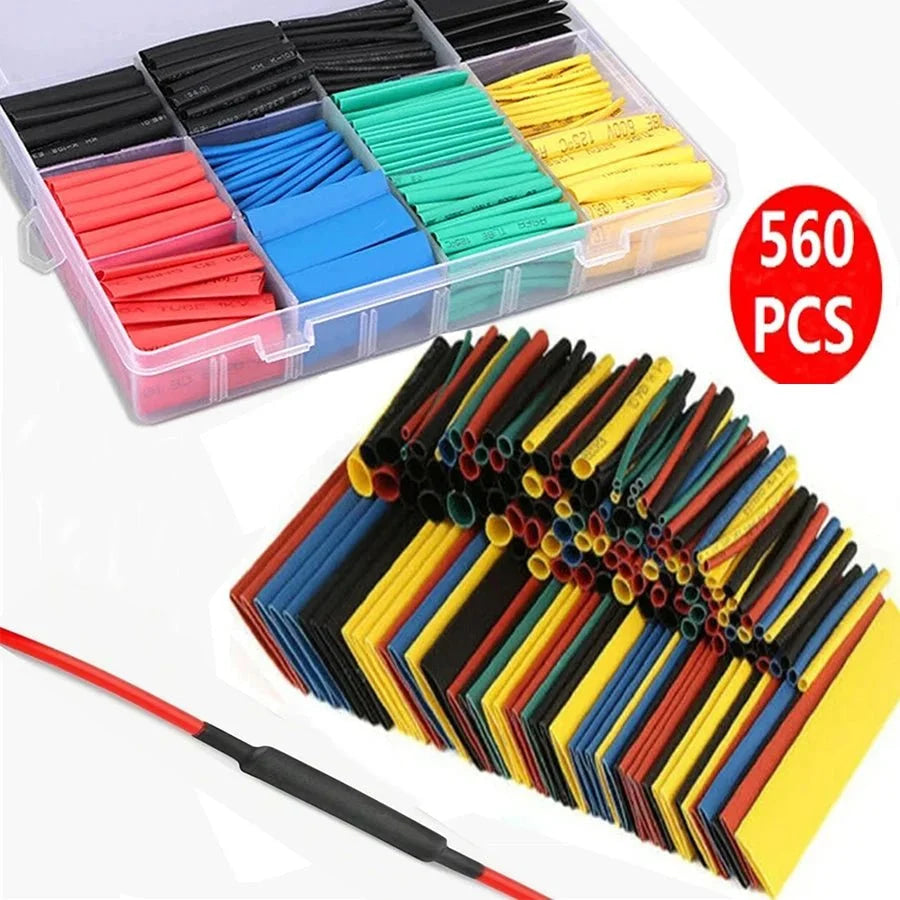 530/127pcs Heat Shrink Tubing Sleeves Polyolefin Set 2:1 Shrink Ratio for Wires Cables Multicolor Sleeves - VibraStore