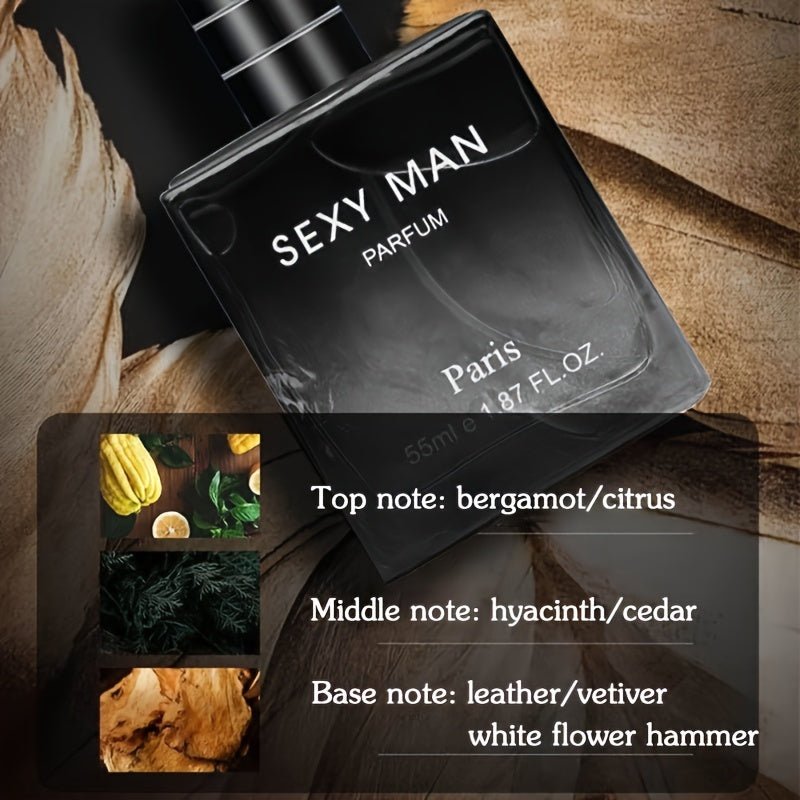 55ml Woody Notes Eau De Parfum - Refreshing Cologne Perfume for Men, Perfect for Dating and Daily Life, Long - Lasting Fragrance, Ideal Gift for Him, Seductive Scent for Confidence Boost - VibraStore