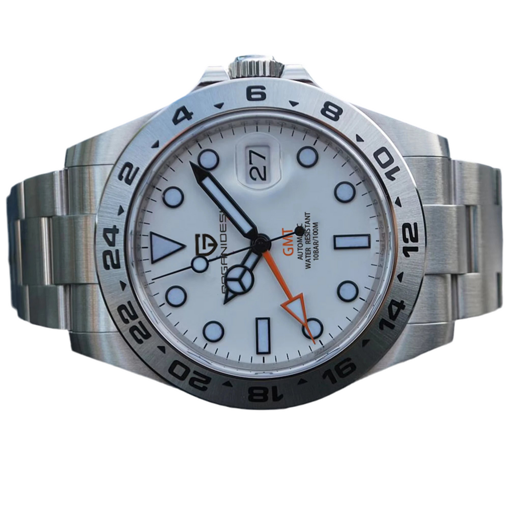 PAGANI Design 2025 nuevo Reloj GMT de 42MM, relojes mecánicos automáticos para Hombre, Reloj resistente al agua de acero inoxidable con zafiro, Reloj para Hombre