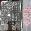 5D dibujos animados Hello kitty Nail Art placa de estampado pegatina lindo arco Kitty diseño grande plantilla de sello de impresión inoxidable herramientas de uñas - VibraStore
