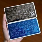 5D dibujos animados Hello kitty Nail Art placa de estampado pegatina lindo arco Kitty diseño grande plantilla de sello de impresión inoxidable herramientas de uñas - VibraStore