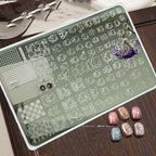 5D dibujos animados Hello kitty Nail Art placa de estampado pegatina lindo arco Kitty diseño grande plantilla de sello de impresión inoxidable herramientas de uñas - VibraStore