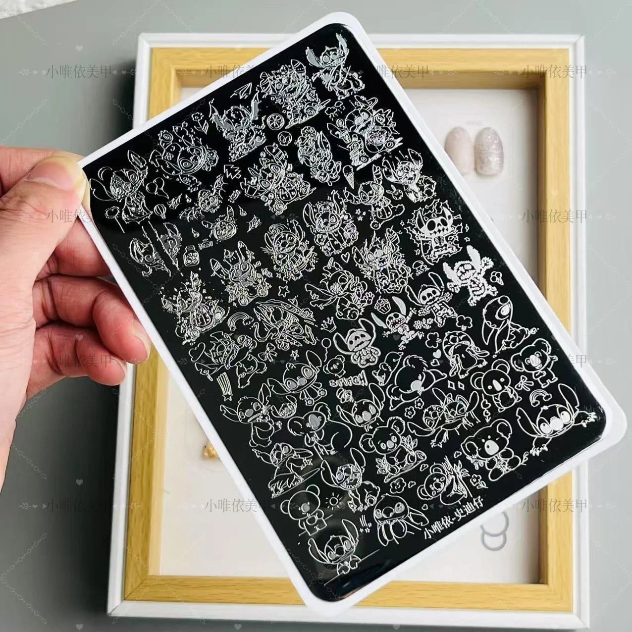 5D dibujos animados Hello kitty Nail Art placa de estampado pegatina lindo arco Kitty diseño grande plantilla de sello de impresión inoxidable herramientas de uñas - VibraStore