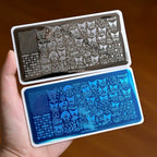 5D dibujos animados Hello kitty Nail Art placa de estampado pegatina lindo arco Kitty diseño grande plantilla de sello de impresión inoxidable herramientas de uñas - VibraStore