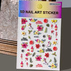 5D Navidad en relieve Nail Art pegatina copo de nieve Santa Claus adhesivo deslizante Año nuevo uñas calcomanías tallado manicura decoraciones y  Navidad - VibraStore