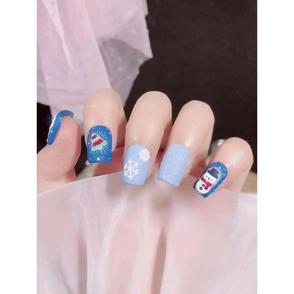 5D Navidad en relieve Nail Art pegatina copo de nieve Santa Claus adhesivo deslizante Año nuevo uñas calcomanías tallado manicura decoraciones y  Navidad - VibraStore