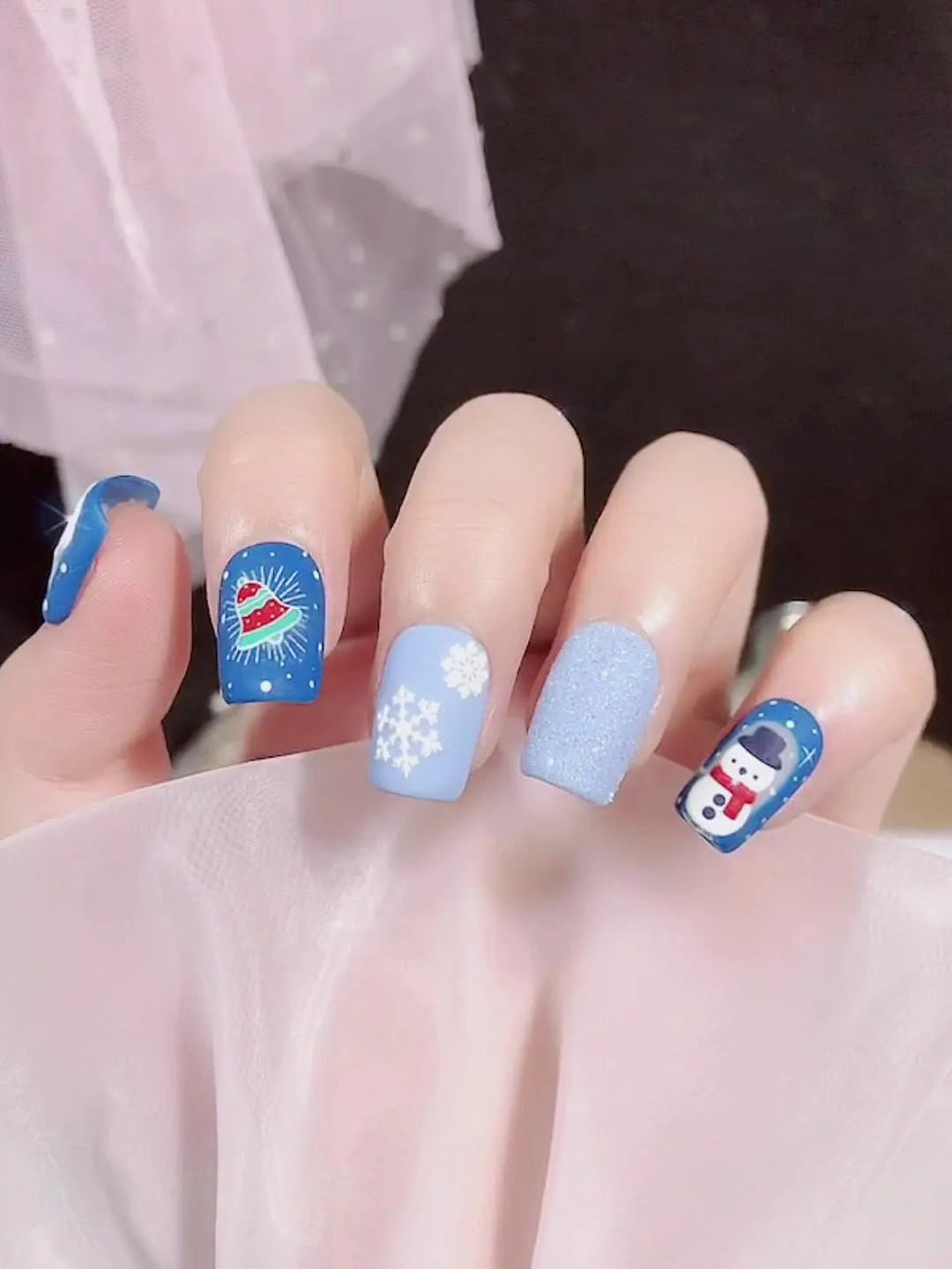 5D Navidad en relieve Nail Art pegatina copo de nieve Santa Claus adhesivo deslizante Año nuevo uñas calcomanías tallado manicura decoraciones y  Navidad - VibraStore