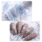 5D Navidad en relieve Nail Art pegatina copo de nieve Santa Claus adhesivo deslizante Año nuevo uñas calcomanías tallado manicura decoraciones y  Navidad - VibraStore