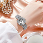 5pcs Elegant Rhinestone Women Watches Fashion Roma Dial Bracelet Band Quartz Wristwatch Jewelry Set Reloj Mujer（Without Box） - VibraStore