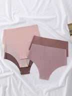 5pcs High Waist Seamless Mixed Color Panties Pack, Women's Underwear & Lingerie - VibraStore