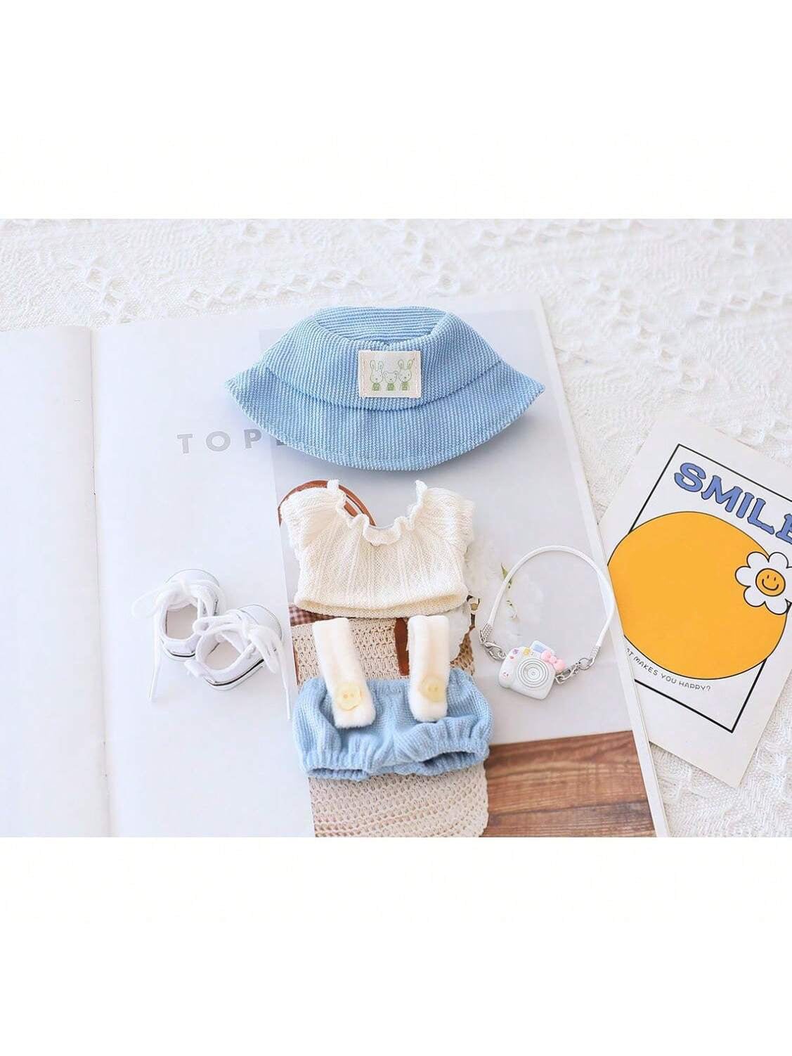 5PCS - Set Cute Hat Shoes Doll Clothes Outfit Set For LABUBU 15CM - 17CM Doll, Adorable Dress Up Accessories For Doll - Dolls Not Included - VibraStore