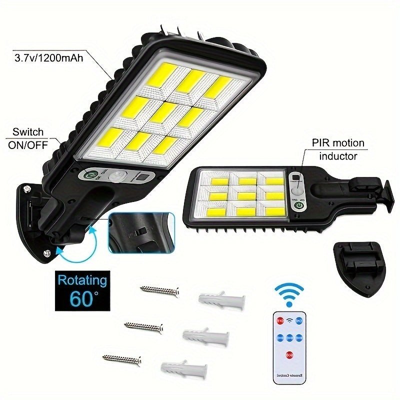 6 Packs Solar Powered Motion Sensor Outdoor Garden Light With 108 COB LED Lights - VibraStore