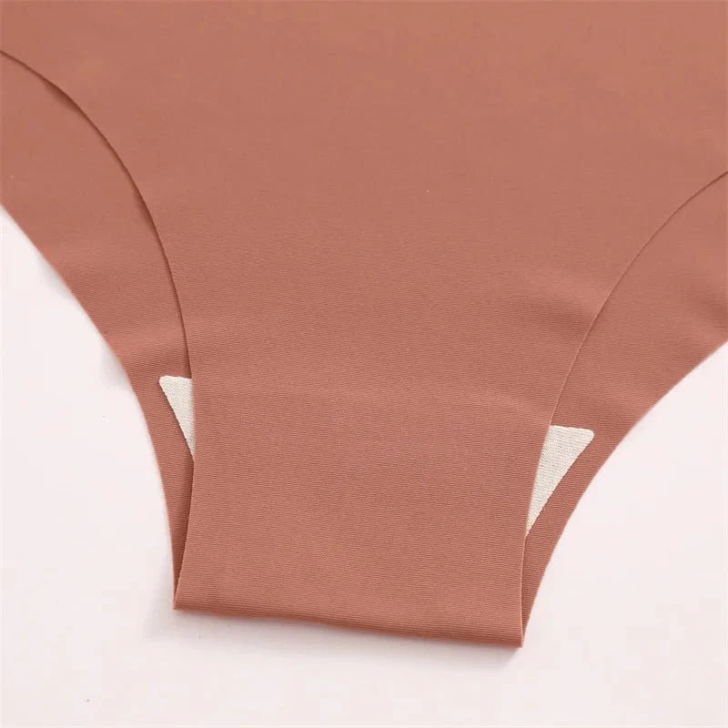 6 pcs bragas sin costuras para mujer, bragas ultrafinas de seda helada, ropa interior Sexy con cintura en V, lencería transpirable para mujer, calzoncillos de tiro bajo - VibraStore