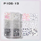 6 rejillas/juego de lentejuelas con purpurina para uñas, flor brillante, mariposa, corazón, pegatinas con purpurina para uñas para niñas, decoración artística para manicura DIY - VibraStore
