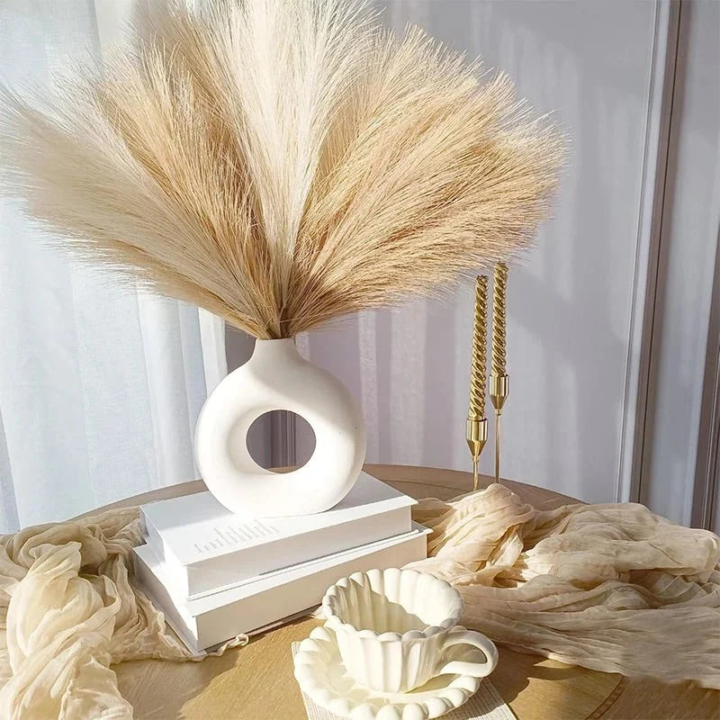 6/12/15 piezas 55 CM decoración de hierba de Pampa Artificial caña bohemia para mesa - VibraStore