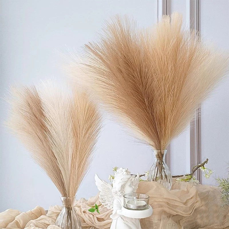 6/12/15 piezas 55 CM decoración de hierba de Pampa Artificial caña bohemia para mesa - VibraStore