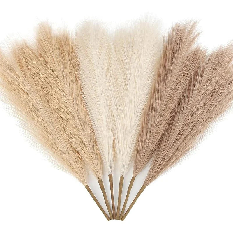6/12/15 piezas 55 CM decoración de hierba de Pampa Artificial caña bohemia para mesa - VibraStore