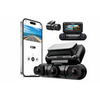 Hainatech 360 Degree View 4 Channel Dash Cam Front And Rear Inside Left Right, Dash Camera For Cars, Built-in GPS WiFi Night Vision, 24  7 Recording Parking Mode Monitor, Free 128G Card