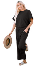 Double Take Full Size Texture Short Sleeve Top and Pants Set