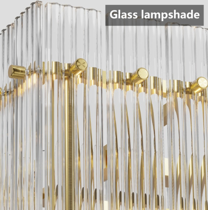 Modern Rectangular Crystal Glass Chandelier, 10-Lights Glod Chandelier Lighting Contemporary Pendant Ceiling Light Fixture For Dining Room Living Room Kitchen Island