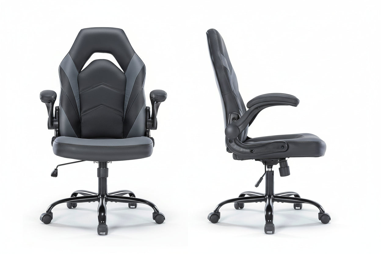 PU Leather Ergonomic Office Chair Swivel Computer Gaming Chair With Lumbar Support