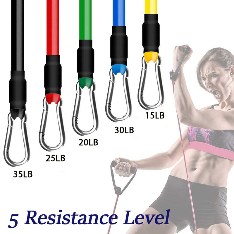 TPE 11-Piece Fitness Equipment Resistance Band Set