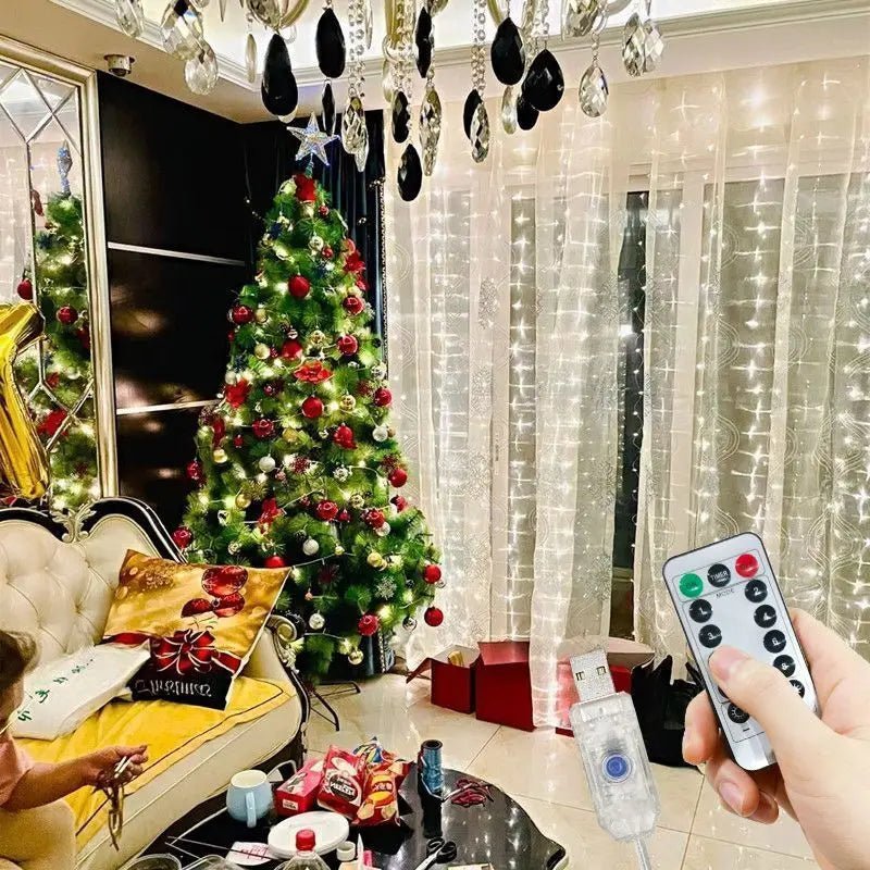 6M/4M/3M LED Christmas Lights Fairy String Lights Curtain Garland USB Festoon Remote Christmas Decoration for Home New Year 2025 - VibraStore
