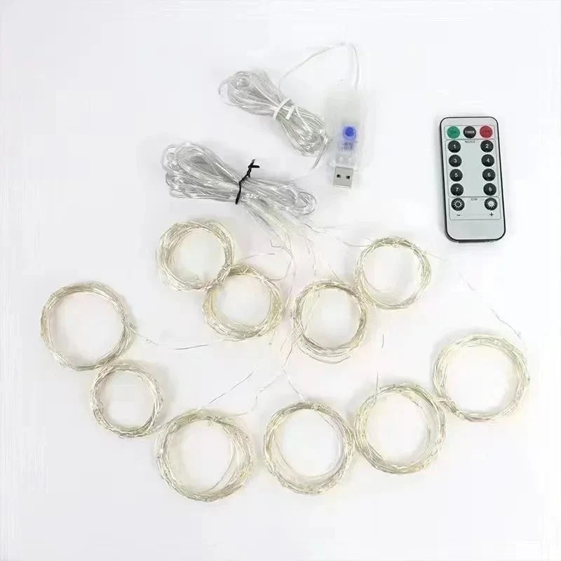 6M/4M/3M LED Christmas Lights Fairy String Lights Curtain Garland USB Festoon Remote Christmas Decoration for Home New Year 2025 - VibraStore