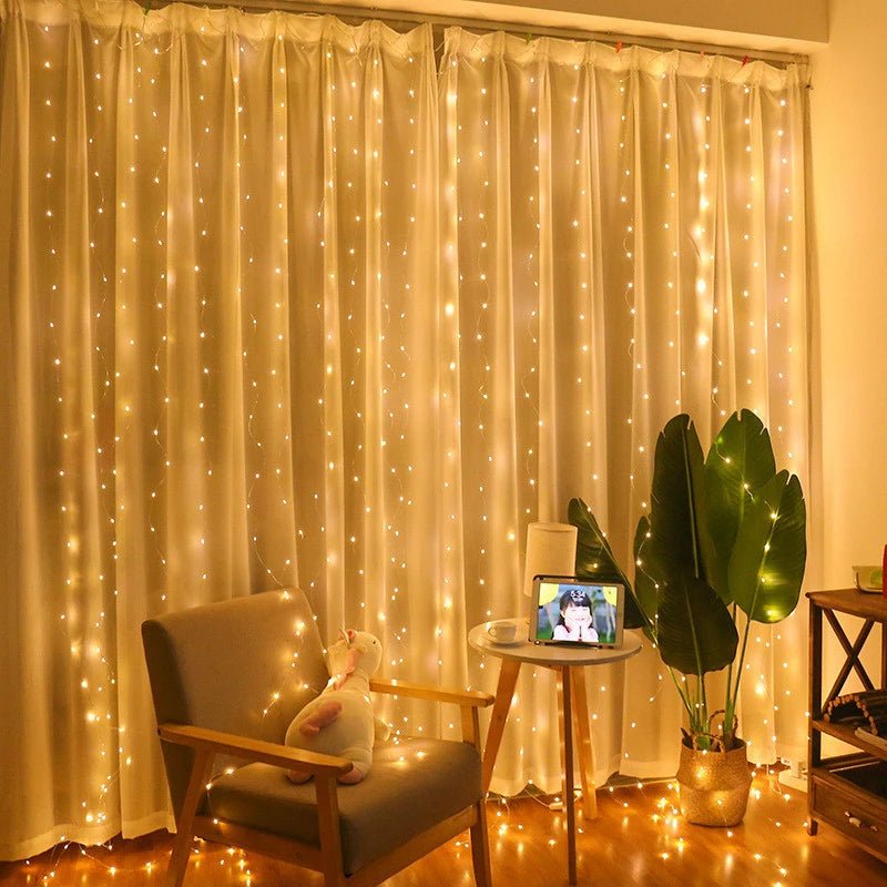 6M/4M/3M LED Christmas Lights Fairy String Lights Curtain Garland USB Festoon Remote Christmas Decoration for Home New Year 2025 - VibraStore