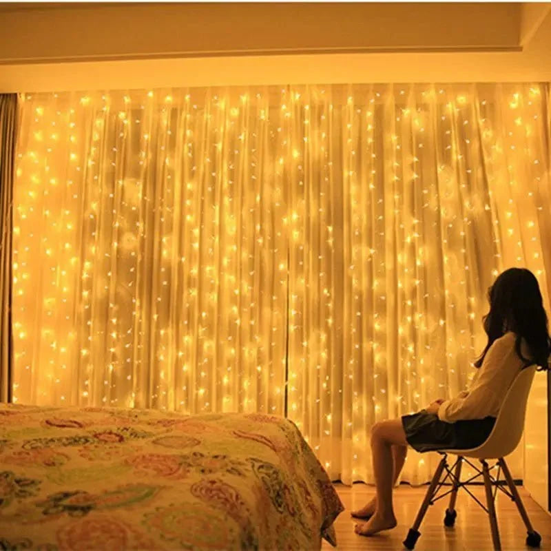 6M/4M/3M LED Christmas Lights Fairy String Lights Curtain Garland USB Festoon Remote Christmas Decoration for Home New Year 2025 - VibraStore