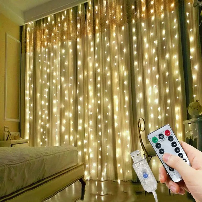 6M/4M/3M LED Christmas Lights Fairy String Lights Curtain Garland USB Festoon Remote Christmas Decoration for Home New Year 2025 - VibraStore