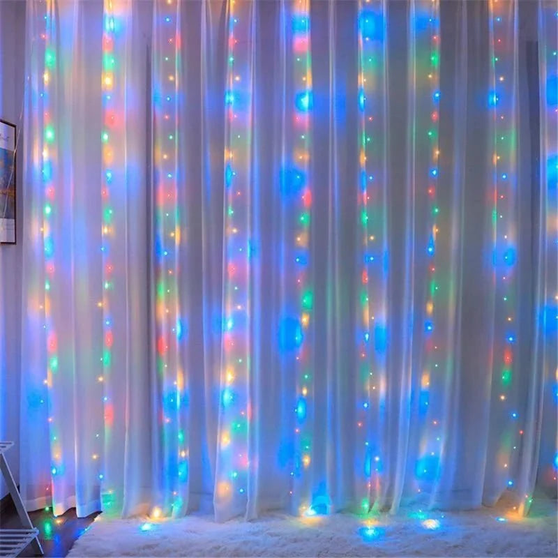 6M/4M/3M LED Christmas Lights Fairy String Lights Curtain Garland USB Festoon Remote Christmas Decoration for Home New Year 2025 - VibraStore