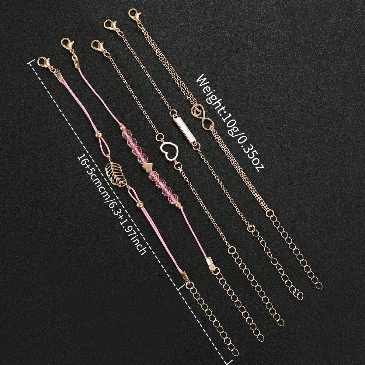 6PCS/Set Women Watches Fashion Rhinestone Heart Dial Quartz Watch Leather Band Wristwatches Bracelets Set（Without Box） - VibraStore