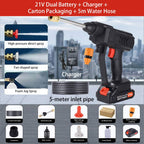 Support Pan European：200 Bar Battery High Pressure Cleaner +2 Batteries Car Mobile Pressure Cleaner Spray Gun