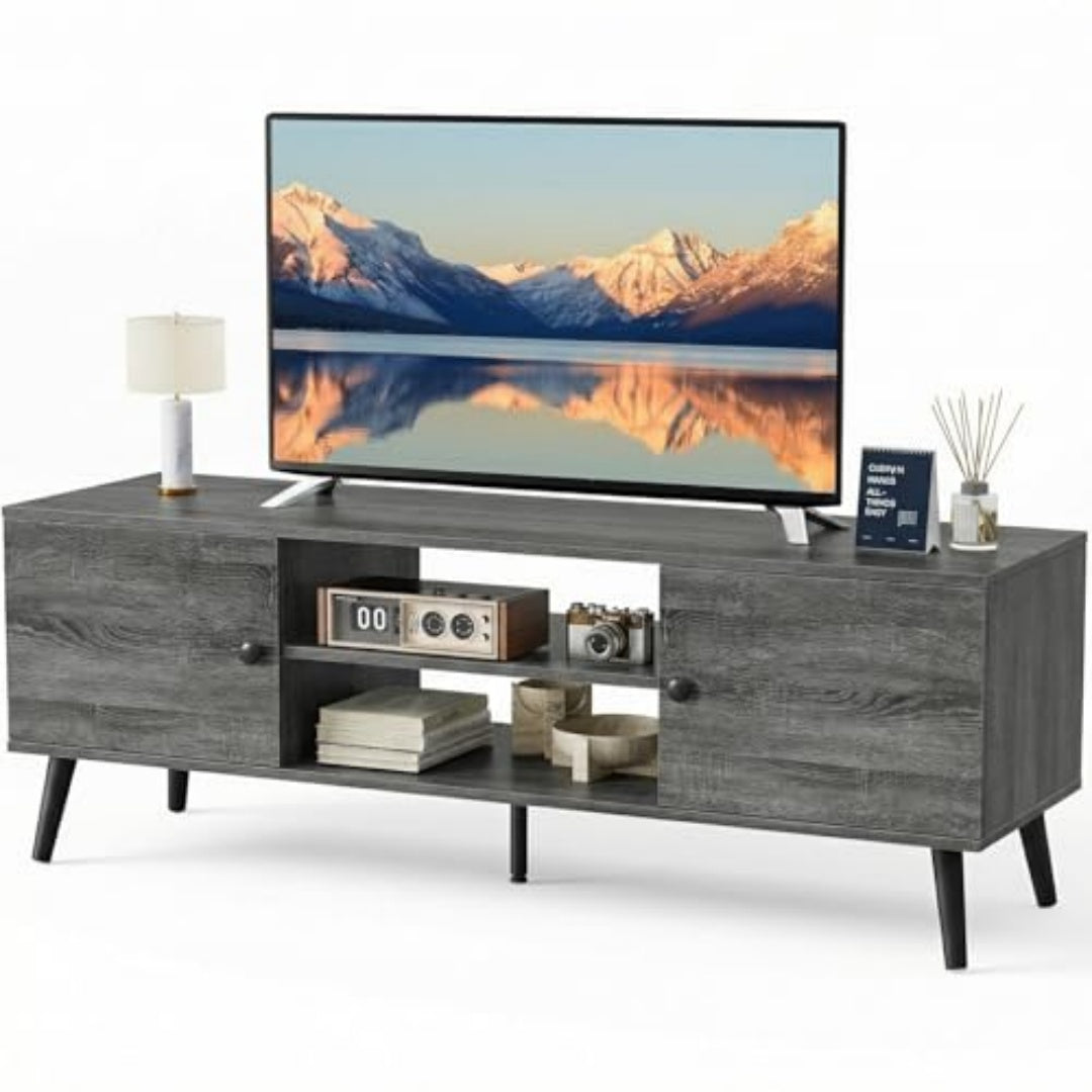 A TV Cabinet Suitable For 55-inch Or 60-inch TVs, Featuring Storage Function, Media Control Console Table, And 2 Drawer Cabinets